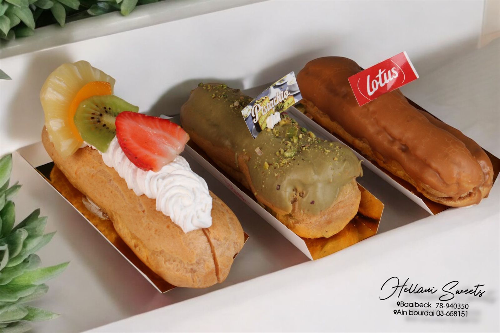 Eclaires (Special, Pistachio, Lotus) لوتس, فستق حلبي, اكسترا ) كلير